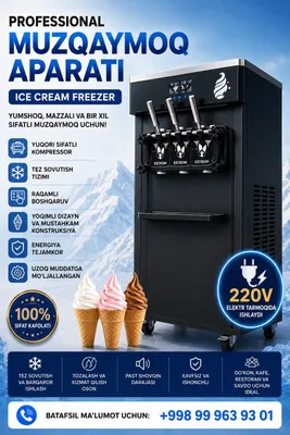 Professional muzqaymoq apparati sotiladi!