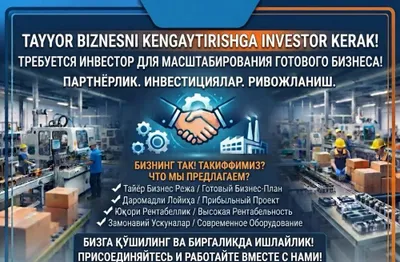 Investorlar uchun unaqa taklif bolmagan xali kotta foiz kotta daromad