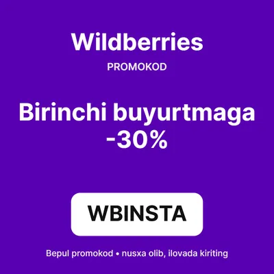 Wildberries promokod — birinchi buyurtmaga -30%