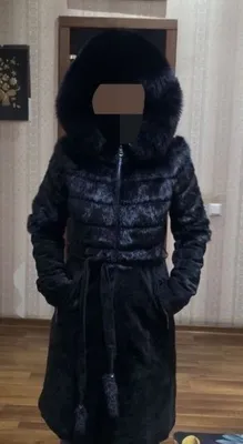 Дубленка с норкой чёрный цвет , 36- 38 размер Турция оригинал не носил 1