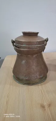Старинный медный сосуд ручной чеканки. Антиквариат. 1