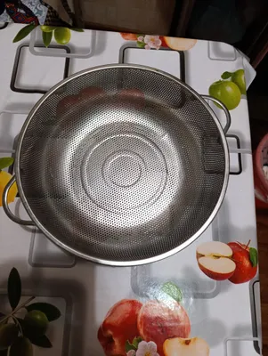 Ishlatilgan metall durshlag. Sabzavotlar uchun mos 1