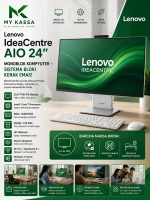 Lenovo IdeaCentre AIO 24" monoblok / i3-1315U / 8GB / SSD 512GB