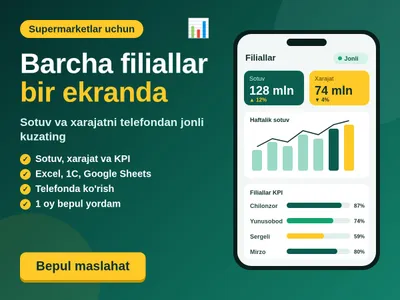 Живая отчётная панель для супермаркетов