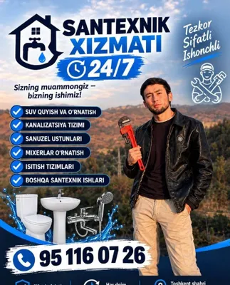 Santexnik xizmati 24/7 Сантехник хизмати