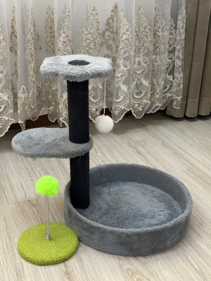лежанка для кошек когтеточка с игрушкой 1