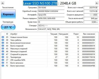 Lexar SATA SSD NS100 2TB 1