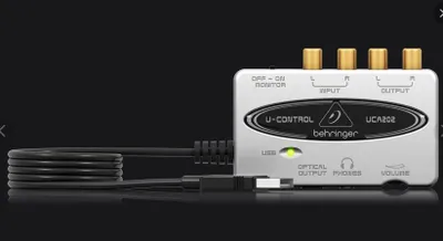 Behringer UCA202 audio interfeysi. Tovush kartasi. 1