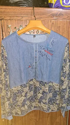 Yengil denim + shifon bluzka, S-M-L (oversayz) 1