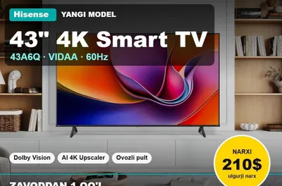 Телевизор Hisense 43A6Q 4K Smart TV — новый, цена с завода 1