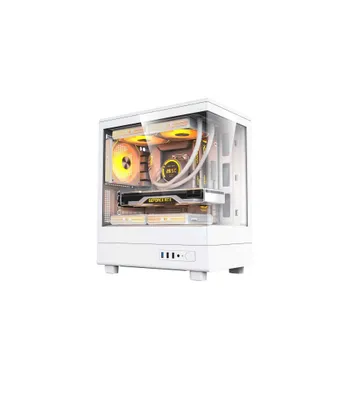 darkFlash DB330M MESH WHITE kompyuter korpusi (M-ATX, ventilyatorlarsiz) 1