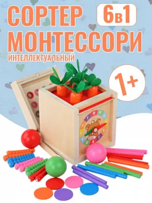 Игрушка, деревянный сортировщик Montessori 6×1 для малышей 1