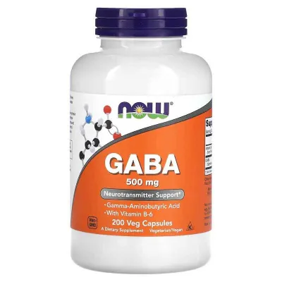 NOW Foods GABA + B6 B6 vitamini bilan GABA 500 mg, 750 mg, 100 va 200 kapsula 1