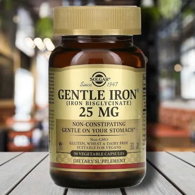 Solgar, Gentle Iron 25 mg — vegan va halol temir vitamini