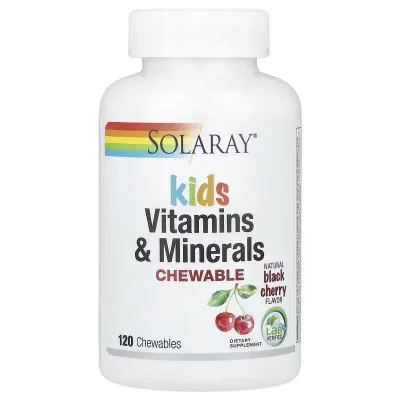 Solaray Kids Vitamins & Minerals Chewable vitaminlar va minerallar 60 va 120 1