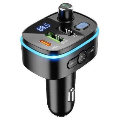 Aksiya! Hoco E62 Fast avtomobil FM-transmitteri (PD20W+QC3.0, qora) 1