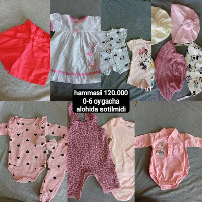 0-6 oygacha bolgan qizbolalar uchun yozgi kiyimlar