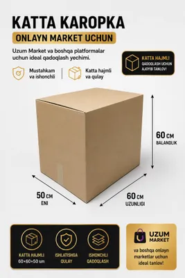 Market pleslar uchun karobka! Uzum, Yandex, Wallbres 1