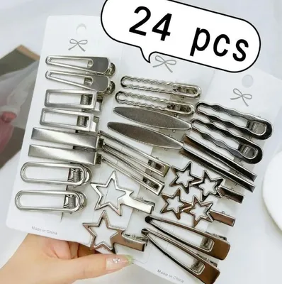 24 dona toʻplam y2k metall qisqichlar 1