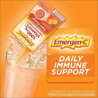 Emergen C vitamini 1000 mg, apelsin ta’mli gazlangan aralashma, 30 ta paket 1