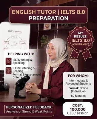Подготовка к ILETS | IELTSga tayyorgarlik | IELTS 8