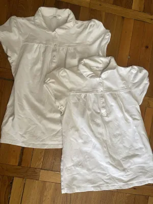 Maktab uchun oq, deyarli yangi koftachalar, M&S, 9–10 yosh 1
