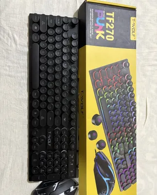 T-WOLF TF270 Retro Punk klaviatura va mishka komplekti (RGB) 1