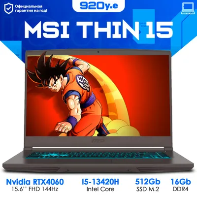 MSI THIN 15 o‘yin noutbuki