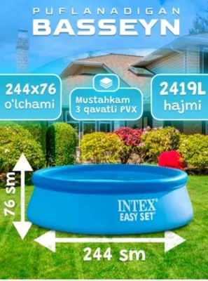 Intex basseynlar sotiladi puflanadigan
