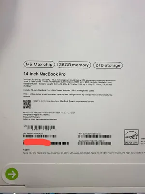 Macbook Pro 14 m5 max 36 GB RAM 2 TB SSD