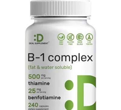 Бенфотиамин Витамин Б1 240 шт DS Vitamin B1 500mg with Benfotiamine 1
