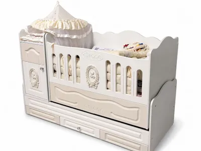 Детская кроватка Chicco с комодом и ящиками 1
