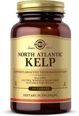 Kelp yodi Solgar North Atlantic Kelp 250 tabletka, Shimoliy Atlantika suv o‘tlari