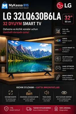 LG 32LQ630B6LA — 32 dyuymli Smart TV / Dastavka / New