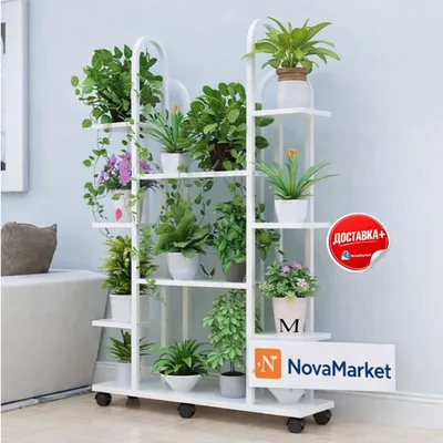 Подставка для цветов напольная на колёсах, 1