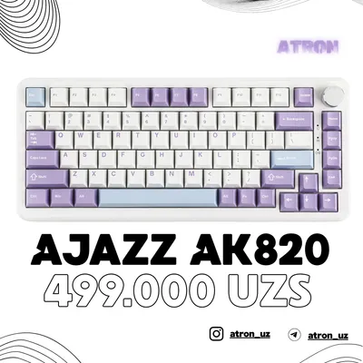AJAZZ AK820 Purple o‘yin mexanik klaviaturasi 1