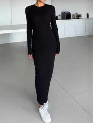 ayollar uchun uzun yengli uzun ko‘ylak 1