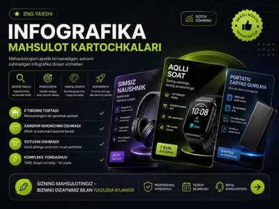 Инфографика, карточки товаров, нейрофотосессии для маркетплейсов