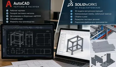 Чертежи и 3D-моделирование и проектирование в AutoCAD и SolidWorks 1