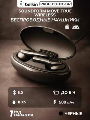 TWS Belkin Soundform Move quloqchinlar, qora 1