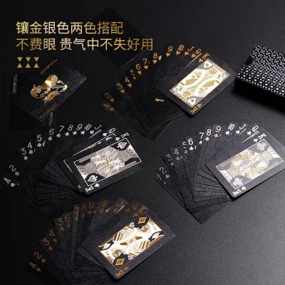 Qora va oltin rangli plastik o‘yin kartalari, Texas Hold’em uchun maxsus kartalar 1
