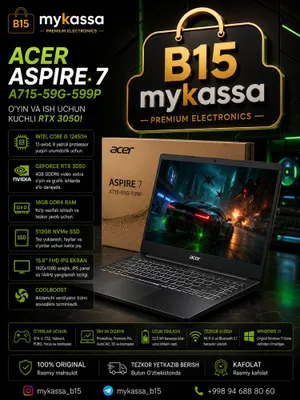 Acer Aspire 7 144Hz / i5-13420H / RTX 3050 / 16GB / SSD 512GB