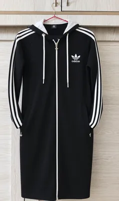Удлиненная чёрная кофта Adidas