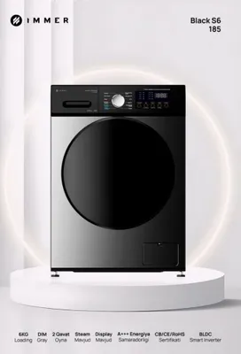 Immer Smart Invertor 1200rpm, steam, Display, 2qavatok kir yuvish mashinasi