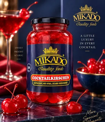 Mikado olcha tort va kokteyl uchun shirin olcha 1