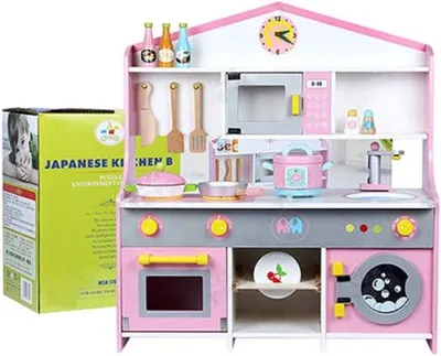 Деревянная кухня с игрушкой для стиральной машины, 1