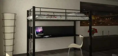 0. Двухъярусная металлическая кровать Loft 5