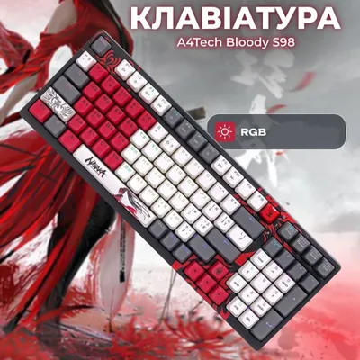 Bloody s98 rgb naraka, ruscha klaviaturali mexanik klaviatura