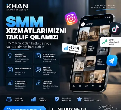 SMM xizmatlari — mijoz va sotuvni oshiramiz!