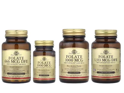 Solgar Folate — folat 666 mkg, 1000 mkg, 1333 mkg, metаfolin 1